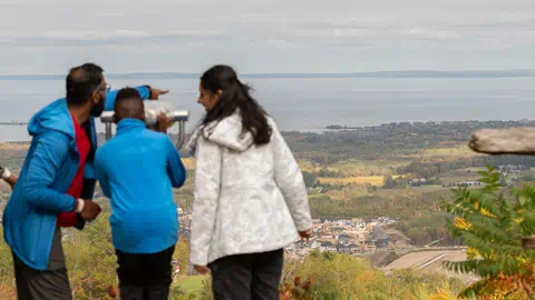 Family at Blue Mountain looking over Georgian Bay