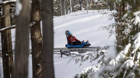 A man enjoying the Ridge Runner at Blue Mountain