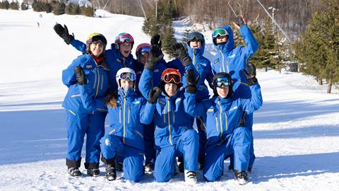 A group of ski school instructors