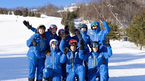 A group of ski school instructors