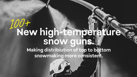 100+ New high temp guns added in key locations to standardize top to bottom snowmaking.