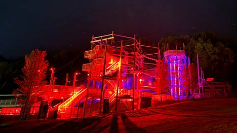 Canopy Climb Net Adventure at Night