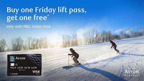 Buy one Friday lift pass, get one free* only with RBC Avion Visa