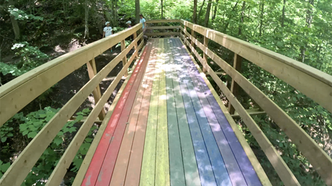 Rainbow Bridge on Cascade Hiking Trail at Blue Mountain Resort