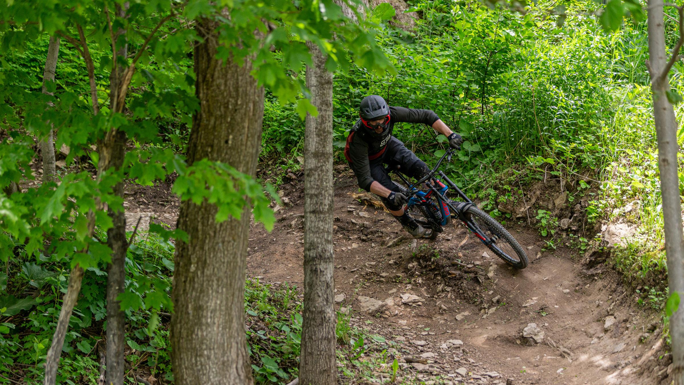 downhill biking blue mountain